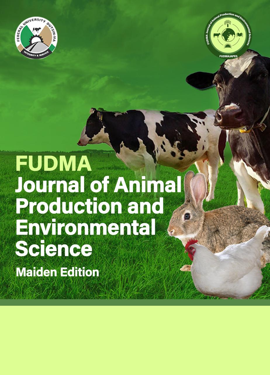 View Vol. 1 No. 1 (2025): FUDMA JOURNAL OF ANIMAL PRODUCTION AND ENVIRONMENTAL SCIENCE